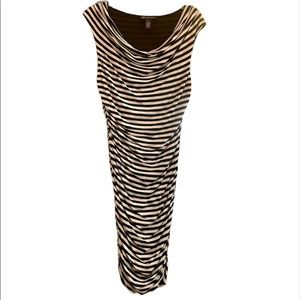 Black and tan cocktail dress